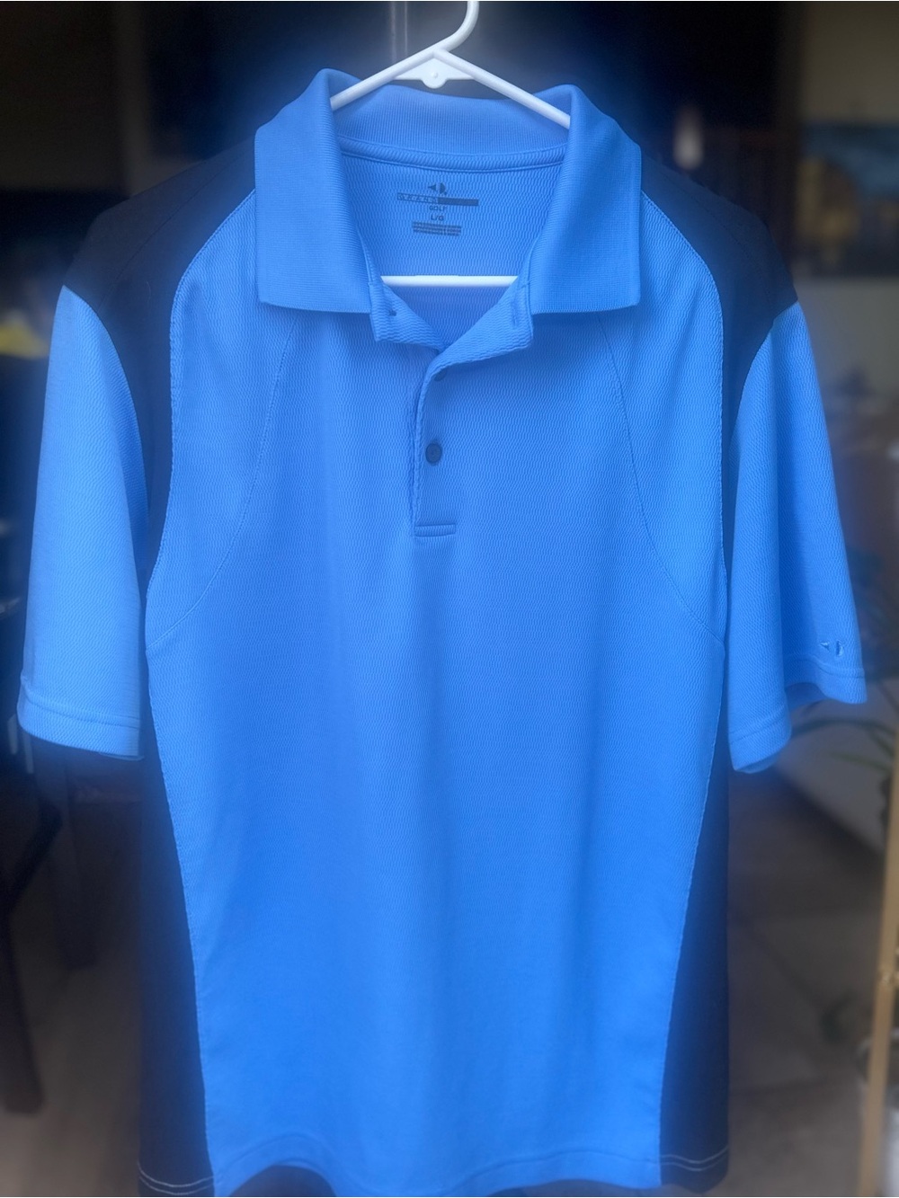 grand slam  Blue Polo with Black Panels size large.